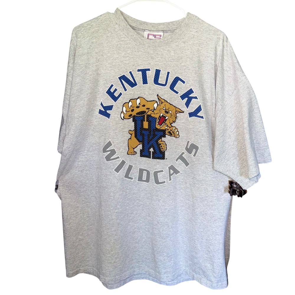 Vtg Kentucky Wildcats T-Shirt Mens XL Gray Graphic NCAA Single Stitch